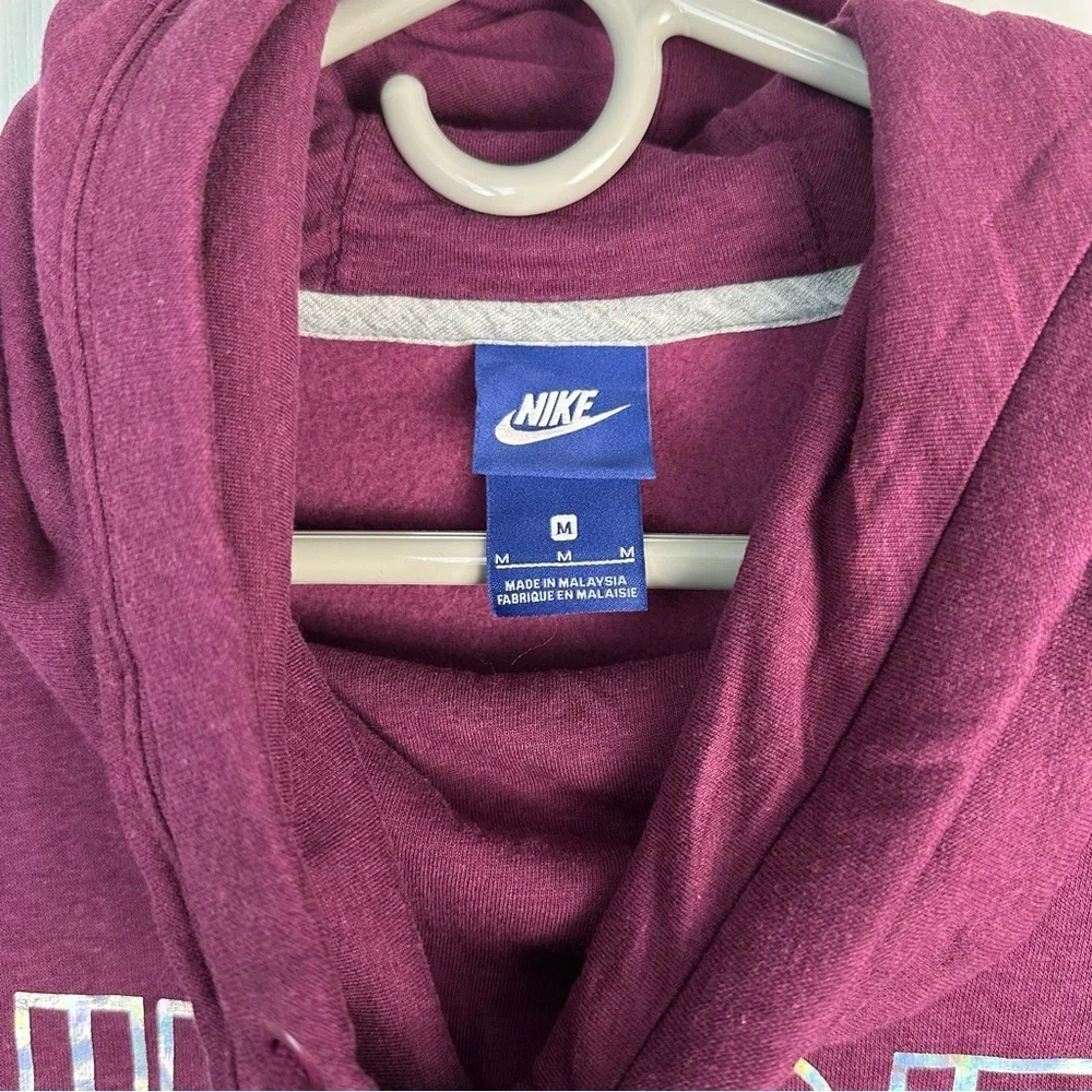 Nike Purple Hoodie “Just Do It” Silver Logo Size M